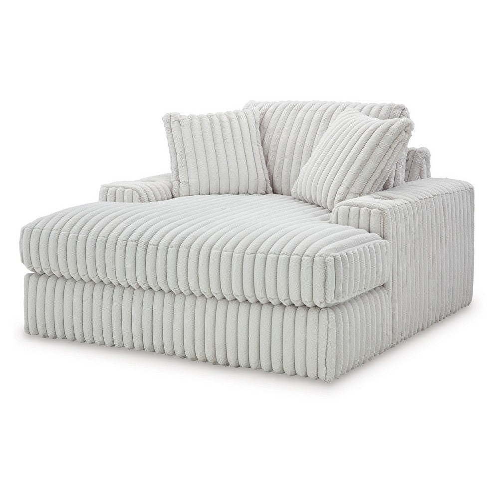 Ashley Peno Oversized Lounge Chaise | USB | Light Gray Jumbo Cord Polyester BM332920