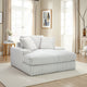 Ashley Peno Oversized Lounge Chaise | USB | Light Gray Jumbo Cord Polyester