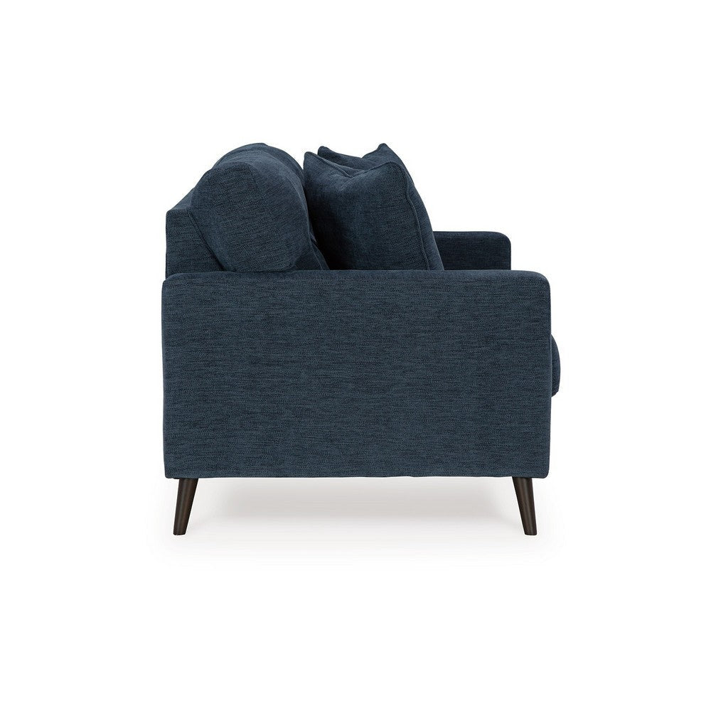 Ashley Bixy Loveseat | 57’’ Dark Blue | Track Armrests | 2 Accent Pillows