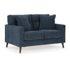 Ashley Bixy Loveseat | 57" Dark Blue | Track Armrests | 2 Accent Pillows
