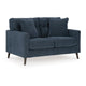 Ashley Bixy Loveseat | 57" Dark Blue | Track Armrests | 2 Accent Pillows