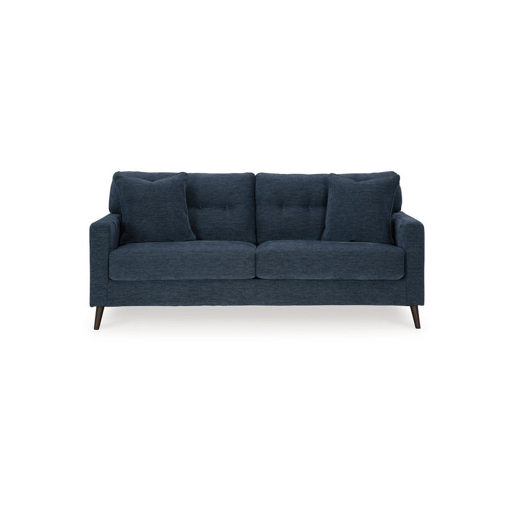 Ashley Bixy Sofa | 79’’ Dark Blue | Track Armrests | 2 Accent Throw Pillows BM332922