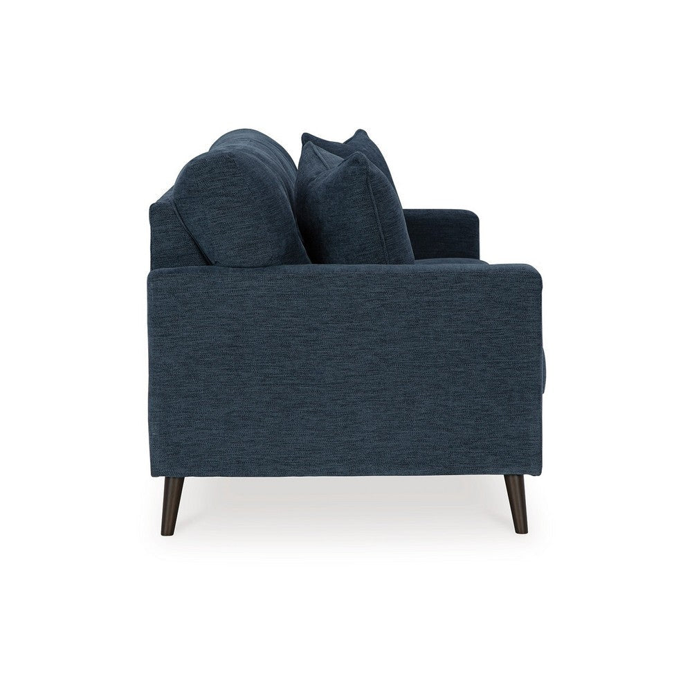 Ashley Bixy Sofa | 79’’ Dark Blue | Track Armrests | 2 Accent Throw Pillows BM332922