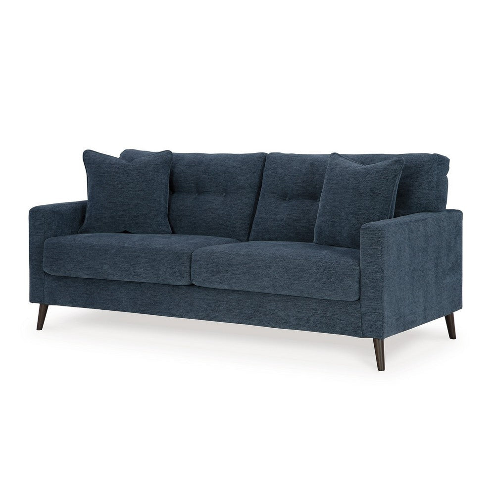 Ashley Bixy Sofa | 79’’ Dark Blue | Track Armrests | 2 Accent Throw Pillows BM332922
