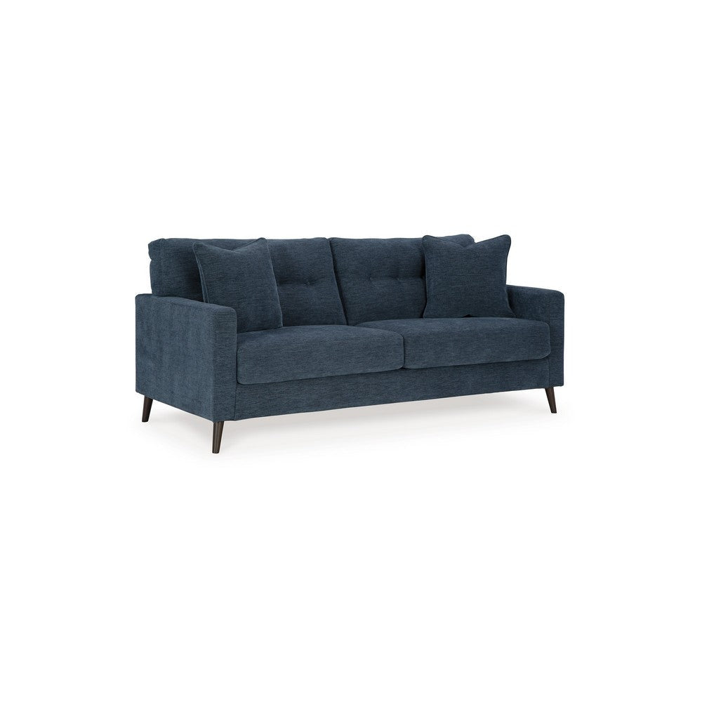 Ashley Bixy Sofa | 79’’ Dark Blue | Track Armrests | 2 Accent Throw Pillows BM332922