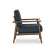 Ashley Bixy Accent Chair | 31’’ | Brown Wood Armrests | Dark Blue Polyester