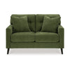 Ashley Bixy Loveseat | 57" | Dark Green | Track Armrest | 2 Accent Pillows
