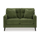 Ashley Bixy Loveseat | 57" | Dark Green | Track Armrest | 2 Accent Pillows