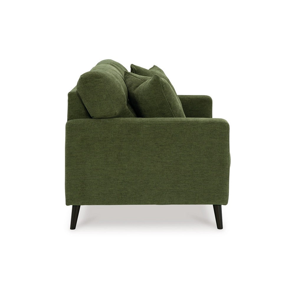 Ashley Bixy Loveseat | 57" | Dark Green | Track Armrest | 2 Accent Pillows