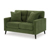 Ashley Bixy Loveseat | 57" | Dark Green | Track Armrest | 2 Accent Pillows