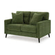 Ashley Bixy Loveseat | 57" | Dark Green | Track Armrest | 2 Accent Pillows