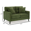 Ashley Bixy Loveseat | 57" | Dark Green | Track Armrest | 2 Accent Pillows