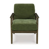 Ashley Bixy Accent Chair | 31’’ | Brown Wood Armrests | Dark Green Polyester
