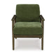 Ashley Bixy Accent Chair | 31" | Brown Wood Armrests | Dark Green Polyester