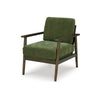 Ashley Bixy Accent Chair | 31" | Brown Wood Armrests | Dark Green Polyester