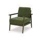Ashley Bixy Accent Chair | 31’’ | Brown Wood Armrests | Dark Green Polyester
