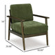 Ashley Bixy Accent Chair | 31" | Brown Wood Armrests | Dark Green Polyester