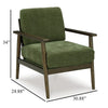 Ashley Bixy Accent Chair | 31’’ | Brown Wood Armrests | Dark Green Polyester