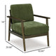 Ashley Bixy Accent Chair | 31’’ | Brown Wood Armrests | Dark Green Polyester