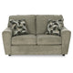 Ashley Timu Loveseat | 63’’ Light Gray Polyester | Track Armrests | 2 Pillows BM332933