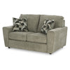 Ashley Timu Loveseat | 63’’ Light Gray Polyester | Track Armrests | 2 Pillows BM332933