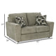 Ashley Timu Loveseat | 63’’ Light Gray Polyester | Track Armrests | 2 Pillows BM332933