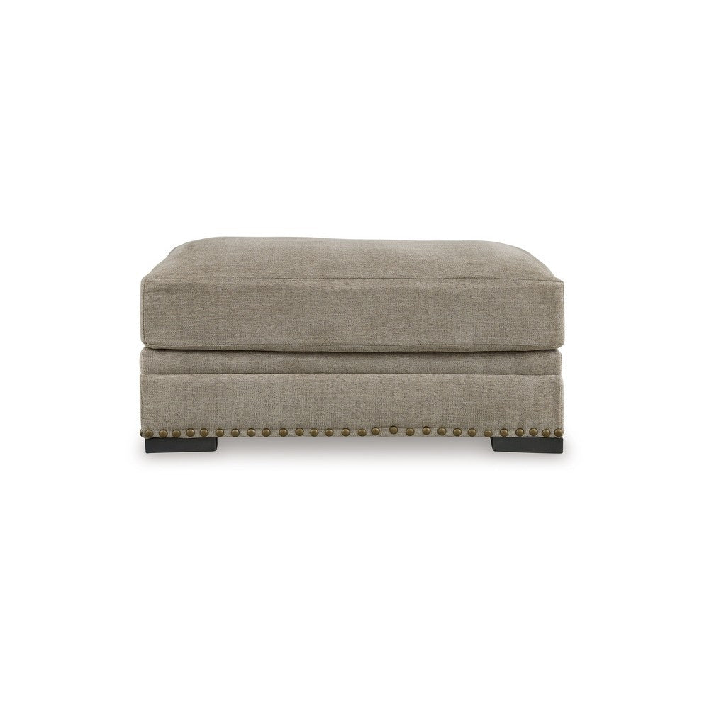 Ashley Golo Accent Ottoman | 43’’ | Taupe Gray Polyester | Nailhead Trim BM332934