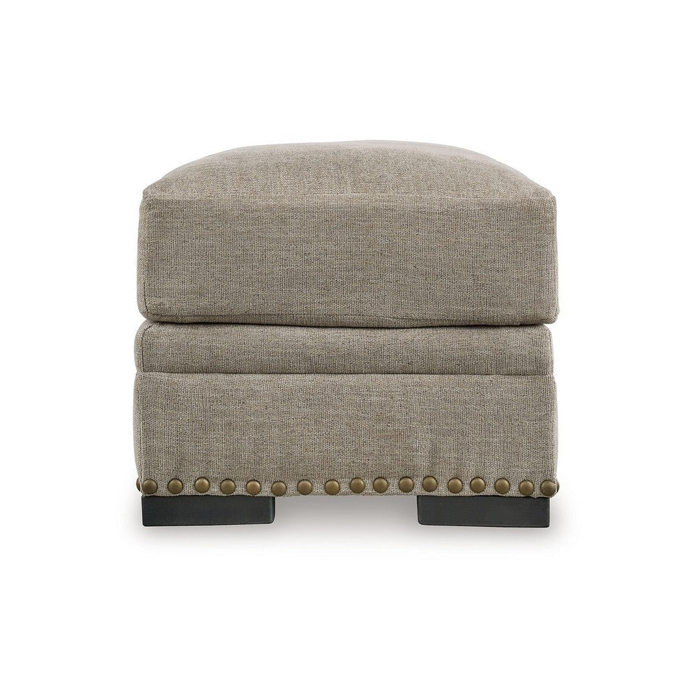 Ashley Golo Accent Ottoman | 43’’ | Taupe Gray Polyester | Nailhead Trim BM332934