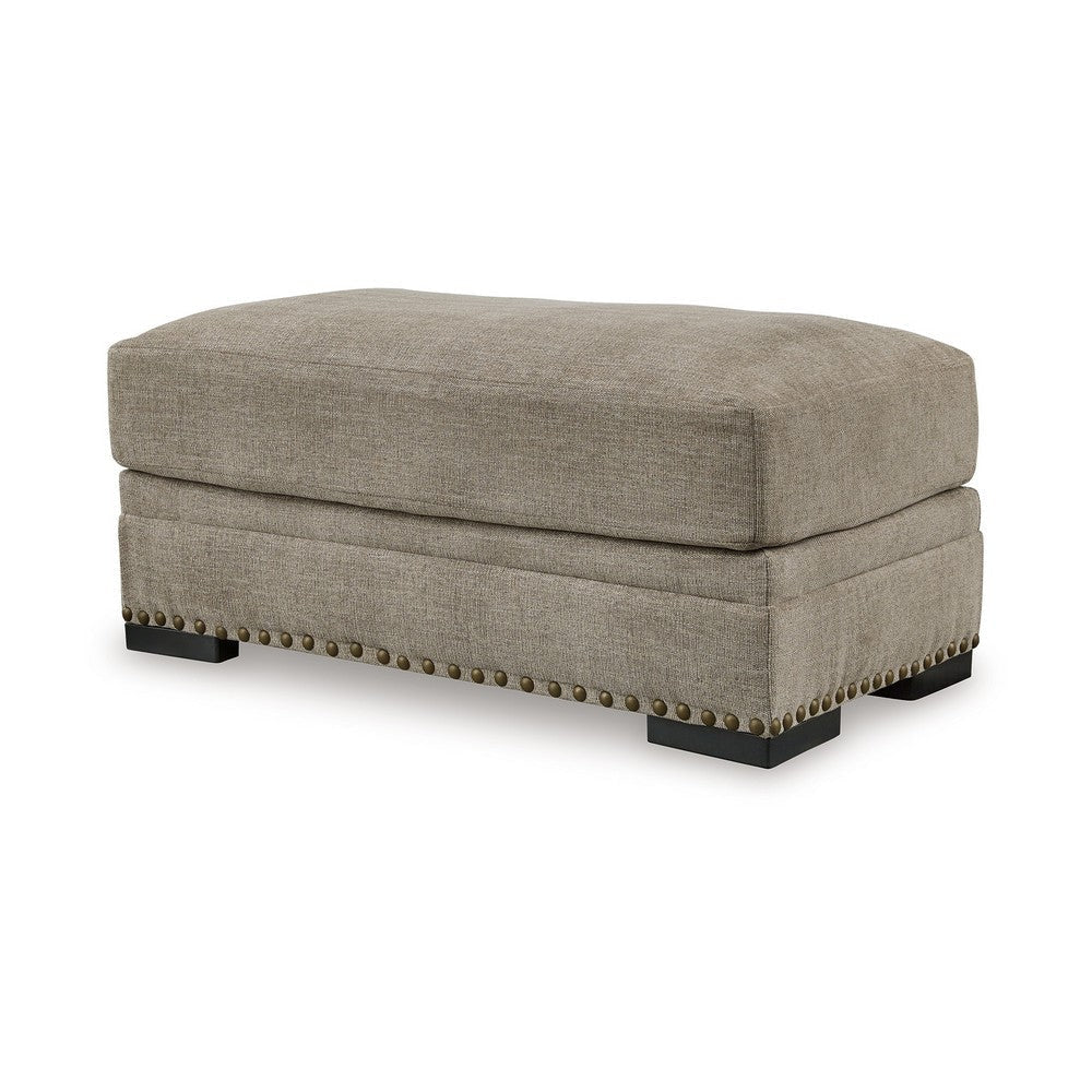 Ashley Golo Accent Ottoman | 43’’ | Taupe Gray Polyester | Nailhead Trim BM332934