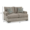 Ashley Golo Loveseat | 72’’ | 2 Accent Pillows | Gray Fabric | Nailhead Trim BM332936