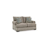 Ashley Golo Loveseat | 72" | 2 Accent Pillows | Gray Fabric | Nailhead Trim
