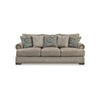 Ashley Golo Sofa | 5 Accent Pillows | 97’’ Taupe Gray Fabric | Nailhead Trim BM332937