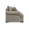 Ashley Golo Sofa | 5 Accent Pillows | 97’’ Taupe Gray Fabric | Nailhead Trim BM332937
