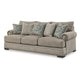 Ashley Golo Sofa | 5 Accent Pillows | 97’’ Taupe Gray Fabric | Nailhead Trim BM332937