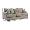 Ashley Golo Sofa | 5 Accent Pillows | 97’’ Taupe Gray Fabric | Nailhead Trim BM332937