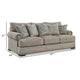 Ashley Golo Sofa | 5 Accent Pillows | 97’’ Taupe Gray Fabric | Nailhead Trim BM332937