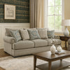 Ashley Golo Sofa | 5 Accent Pillows | 97" Taupe Gray Fabric | Nailhead Trim