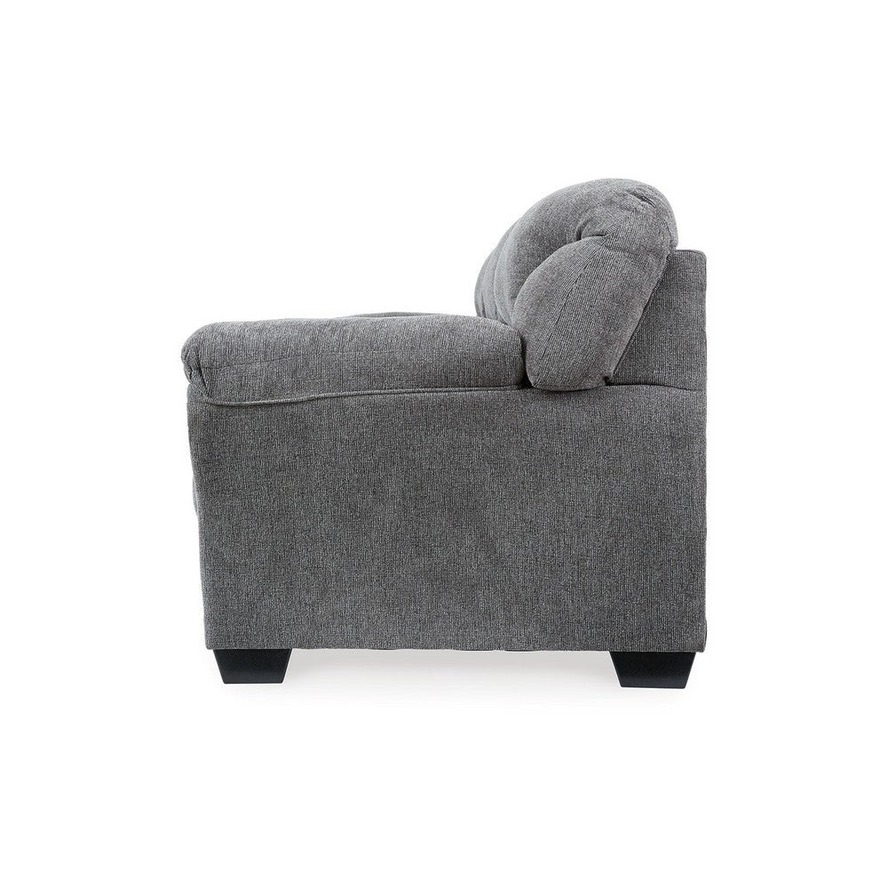 Ashley Lasy Sofa | Black Nailhead Trim and Dark Gray Polyester | Flared Arms BM332940