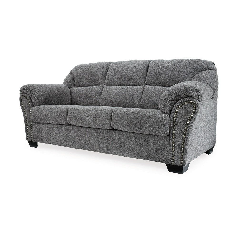 Ashley Lasy Sofa | Black Nailhead Trim and Dark Gray Polyester | Flared Arms BM332940