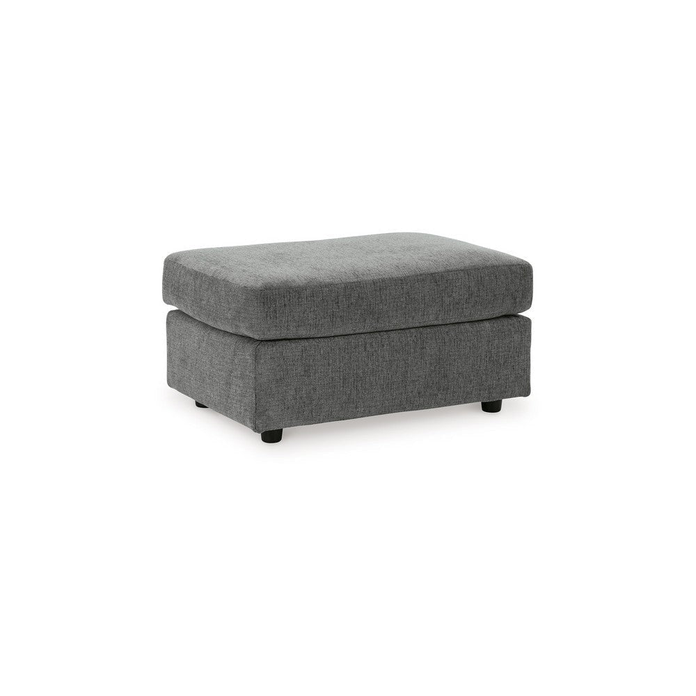 Ashley Ratty Ottoman | 33" Rectangular | Plush Cushioned Gray Polyester