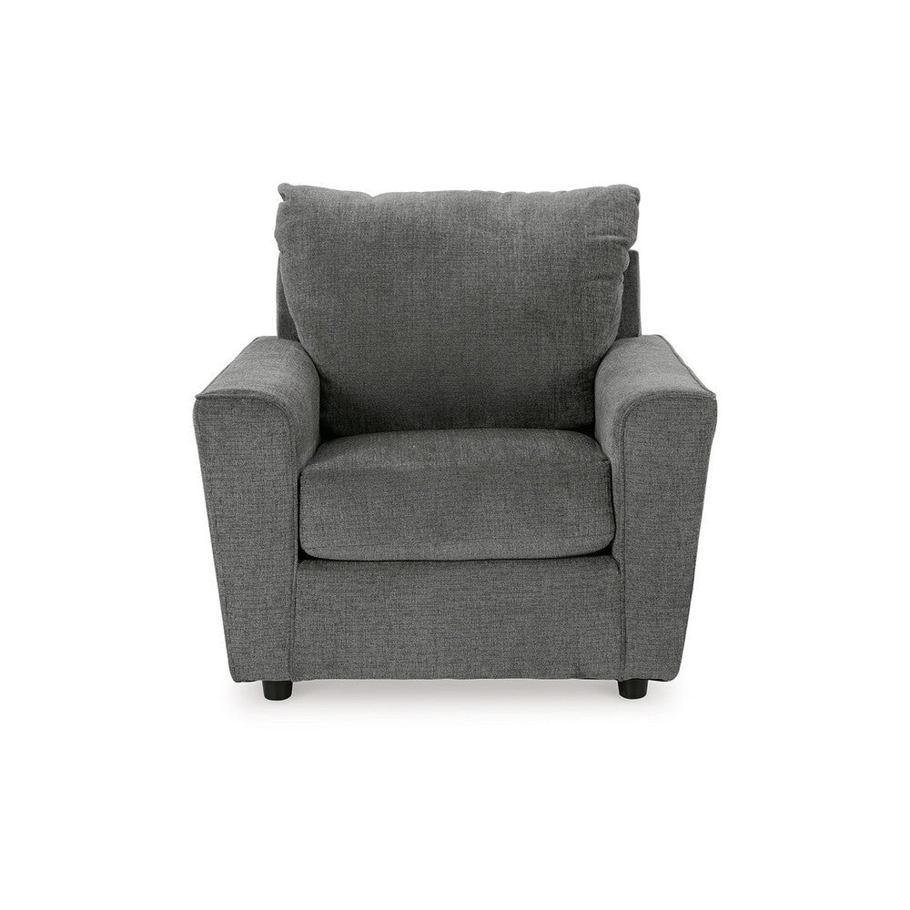 Ashley Ratty Armchair | 38’’ | Gray Polyester | Track Armrests | Welt Trims BM332942