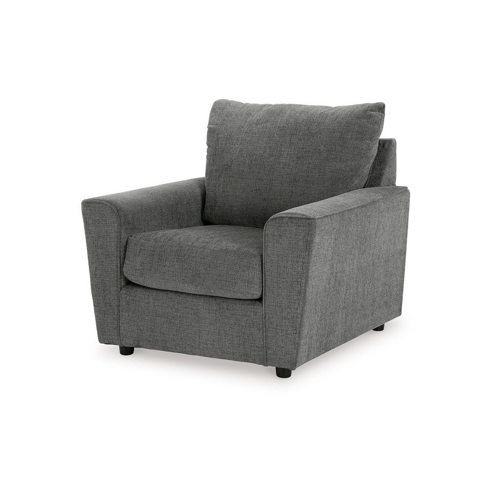 Ashley Ratty Armchair | 38’’ | Gray Polyester | Track Armrests | Welt Trims BM332942