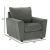 Ashley Ratty Armchair | 38’’ | Gray Polyester | Track Armrests | Welt Trims BM332942