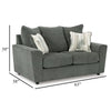 Ashley Ratty Loveseat | 63’’ Gray Polyester | Welt Trims | 2 Throw Pillows BM332943