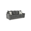 Ashley Ratty Sofa | 86" Gray Polyester | Welt Trims | 2 Accent Throw Pillows