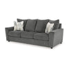 Ashley Ratty Sofa | 86’’ Gray Polyester | Welt Trims | 2 Accent Throw Pillows BM332944