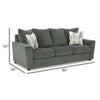 Ashley Ratty Sofa | 86’’ Gray Polyester | Welt Trims | 2 Accent Throw Pillows BM332944