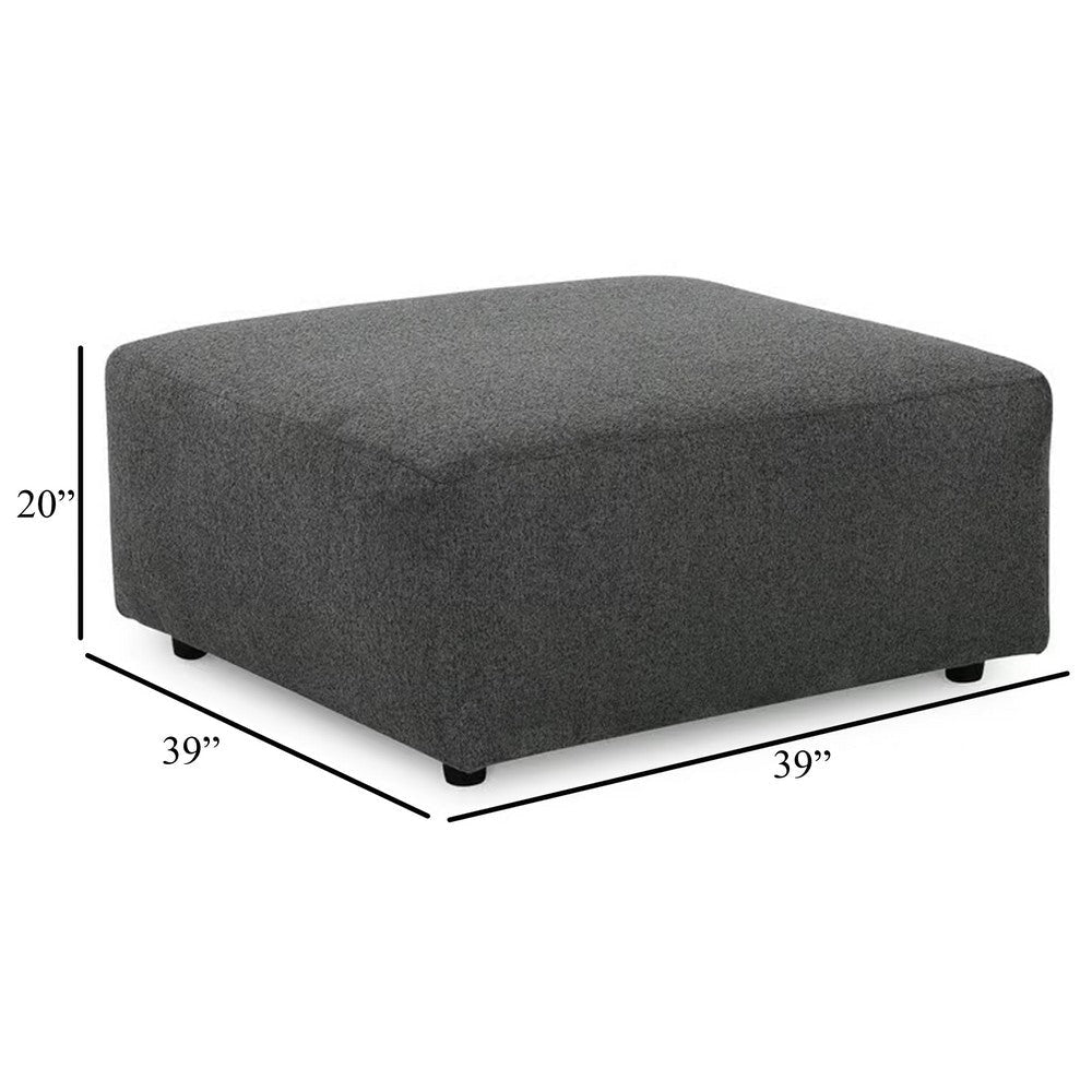 Ashley Felo Square Accent Ottoman | 39’’ | Dark Gray Polyester Cushioned BM332948