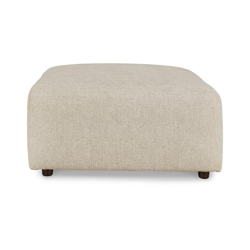 Ashley Felo Square Accent Ottoman | 39’’ Modern Beige Polyester Cushioned