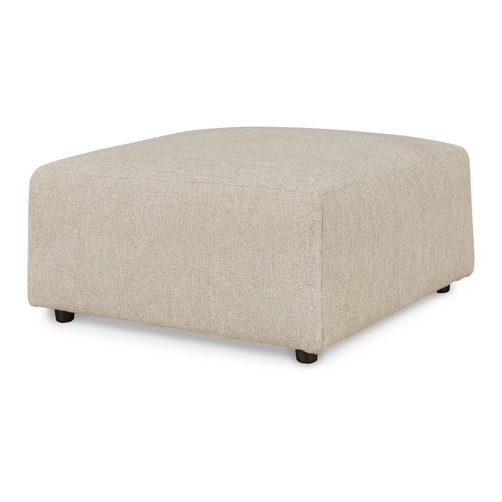 Ashley Felo Square Accent Ottoman | 39’’ Modern Beige Polyester Cushioned